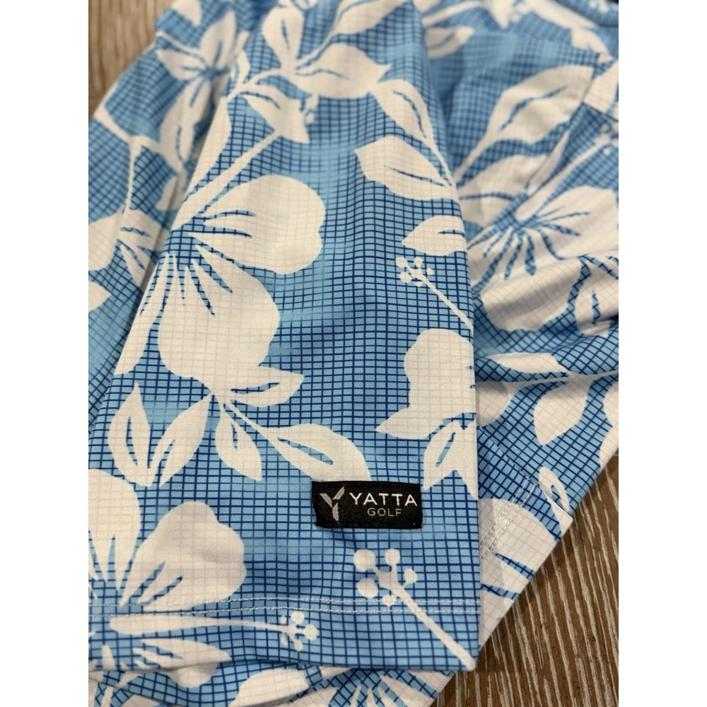 Yatta Golf Polo Shirt Blue Floral Men's Size XL - Picture 6 of 6